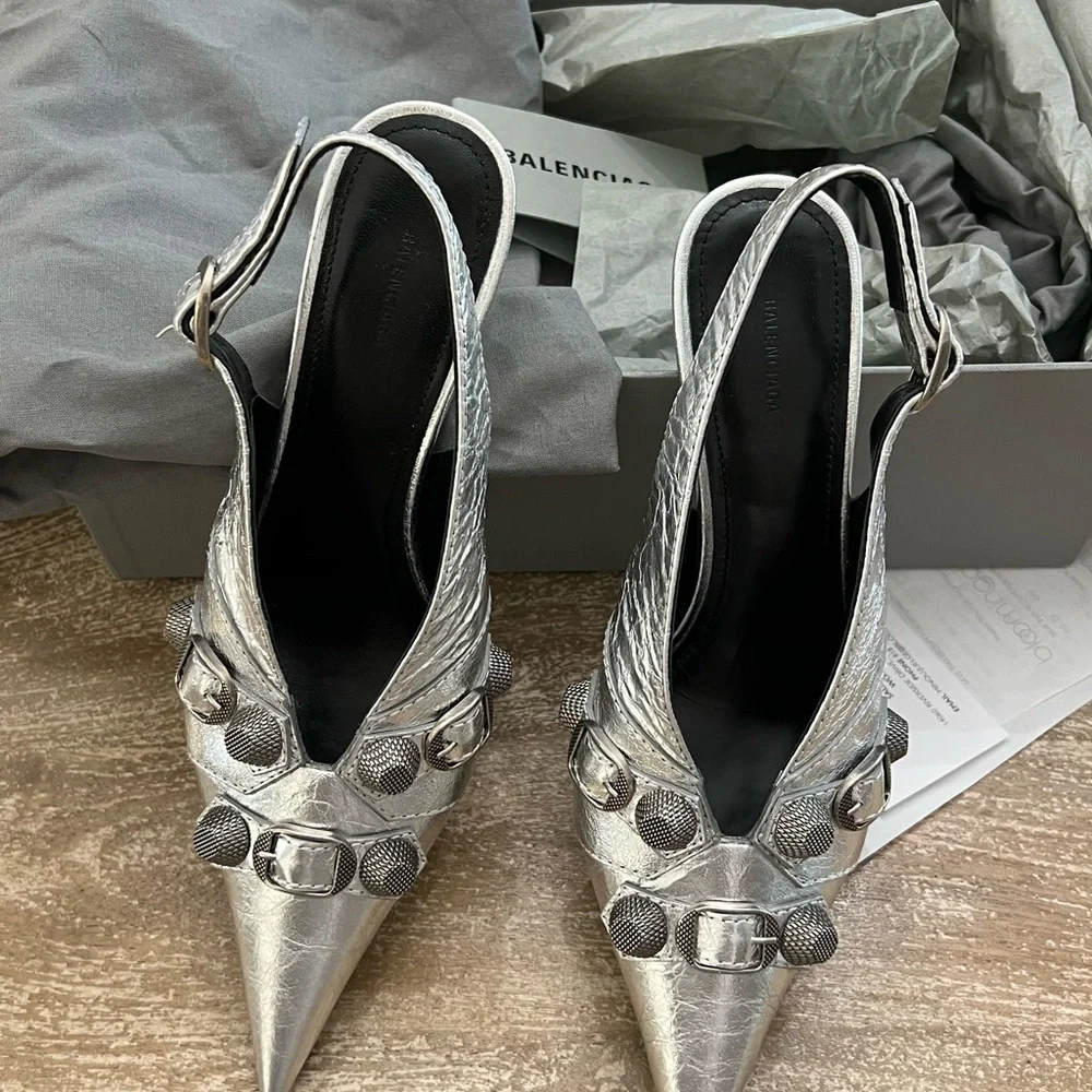 Balenciaga Silver Slingback NWT - Picture 7 of 7